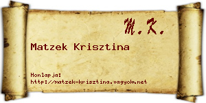 Matzek Krisztina névjegykártya